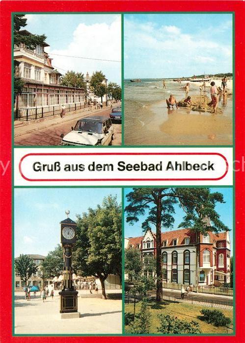 Ahlbeck Ostseebad FDGB Erholungsheim Strandschloss Strand Stranduhr Ferienheim F
