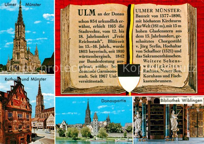 Ulm Donau Ulmer Muenster Rathaus Donaupartie Bibliothek Wiblingen