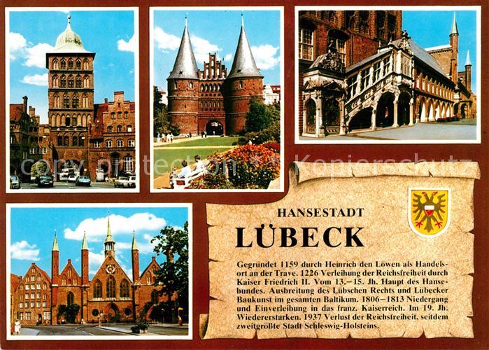 Luebeck Stadtturm Holstentor Kirche