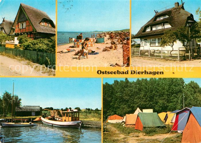 Dierhagen Ostseebad Strand Inselhaeuser Bootsliegeplatz Camping