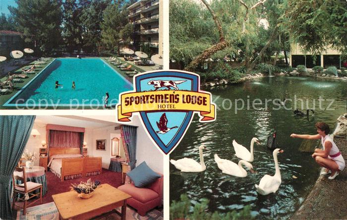 Los Angeles California Sportsmens Lodge Hotel Schwimmbad Zimmer Schwanenteich