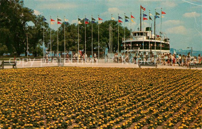 Toronto Canada Flower beds greet passengers at Centre Island ferry terminal