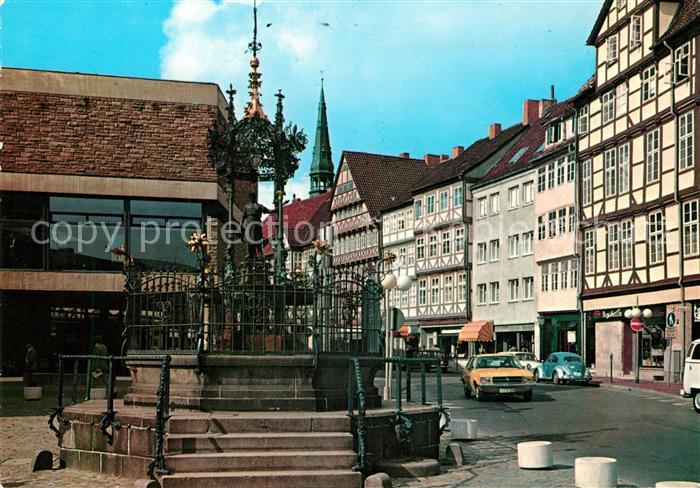 HANNOVER CITY Holzmarkt mit Oskar Winter Brunnen und Hist Museum