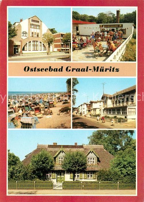 Graal-Mueritz Ostseebad Strandperle Cafe Eis Terrasse Strand Rosa Luxemburg Str