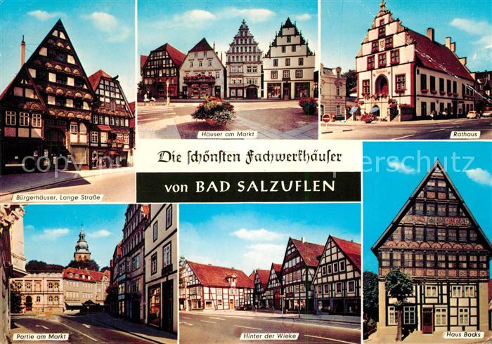 Bad Salzuflen Buergerhaeuser Langestr Haeuser am Markt Rathaus Hinter der Wieke