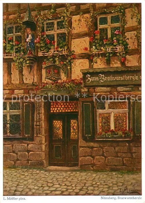 Nuernberg Zum Bratwurstherzle Gemaelde