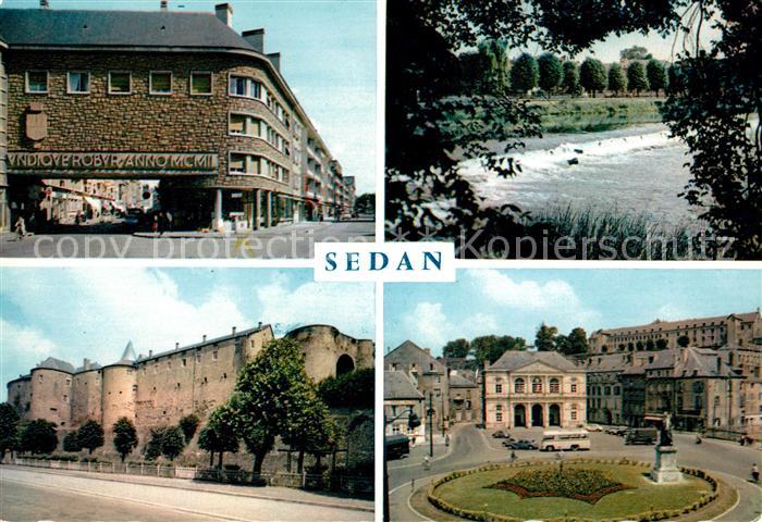 Sedan Ardennes Porte monumentale de la reu Gambetta Un coin de Meuse Le Chateau