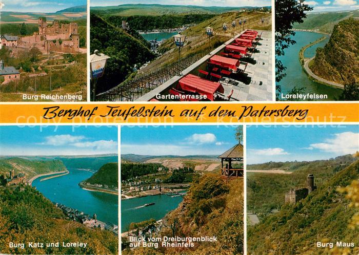 Patersberg Burg Reichenberg Gartenterrasse Loreleyfelsen Burg Katz und Loreley B