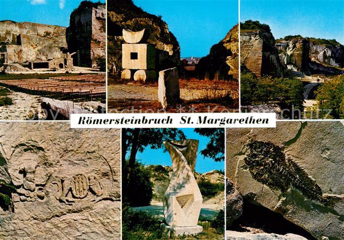 Burgenland Oesterreich Roemersteinbruch St Margarethen Kalksteinwaende Steinmetz