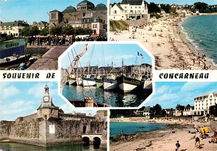 Concarneau Finistere Schloss Strandpartien Bootshafen