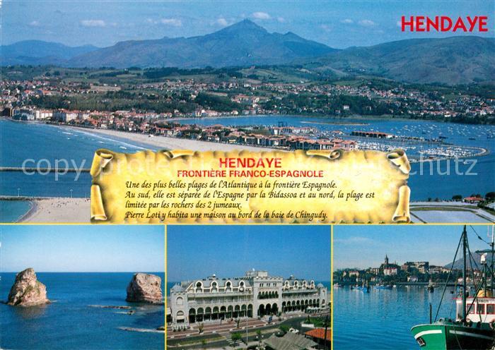 Hendaye Pyrenees Atlantiques Vue generale Port de Sokoburu La baie de chingoudy
