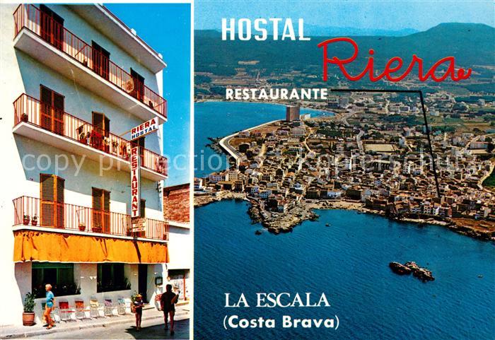 La Escala Costa Brava Hostal Restaurante Riera Fliegeraufnahme