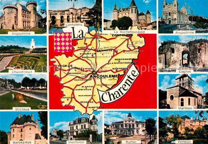 Angouleme und Umgebung Landkarte