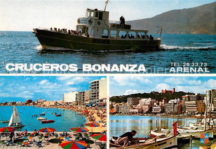Arenal Mallorca Cruceros Bonanza Strand Hafen Fischerboote