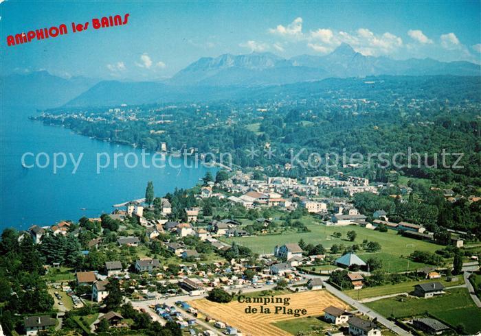 Amphion Camping de la Plage Lac Leman vue aerienne