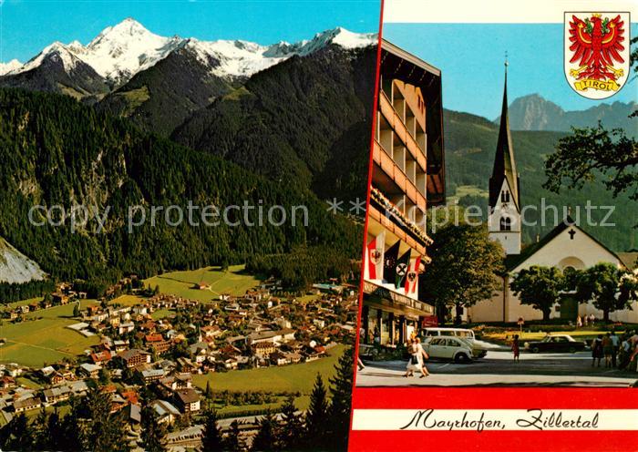 Mayrhofen Zillertal Luftkurort Alpenpanorama Hotel Kirche Wappen