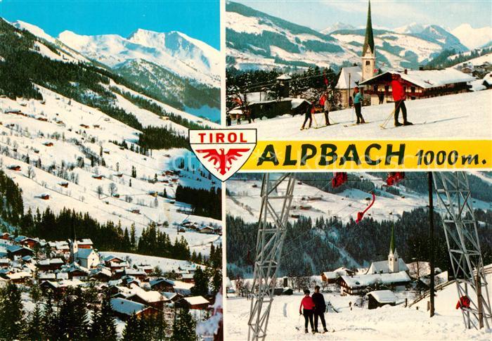 Alpbach Panorama Wintersportplatz Skipiste Schlepplift
