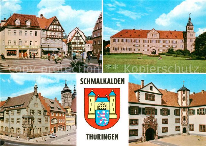 Schmalkalden Thueringen Altmarkt Schloss Wilhelmsburg Innenhof Wappen