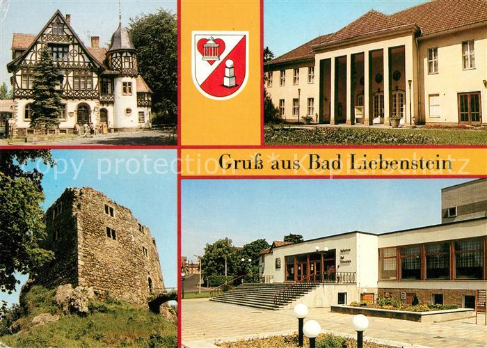Bad Liebenstein Postamt Badehaus Burgruine Kulturhaus Wappen