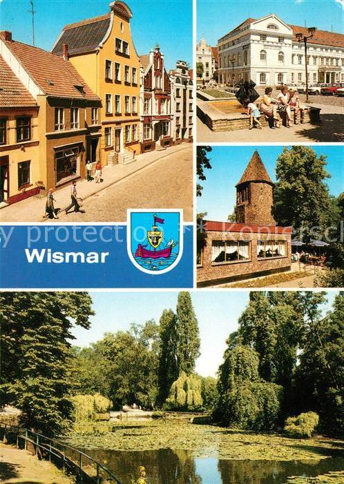 Wismar Mecklenburg Bohrstrasse Westportal Rathaus Eiscafe Lindengarten