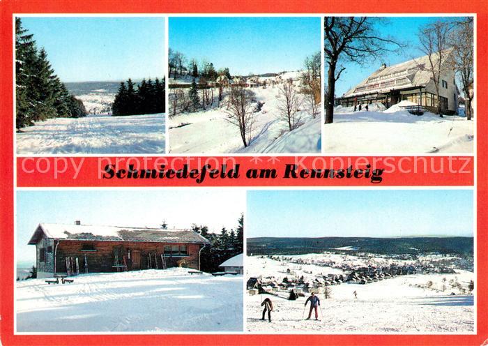 Schmiedefeld Rennsteig Bahnhof FDGB Erholungsheim DSF Liftbaude Winterpanorama