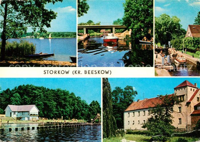 Storkow Mark Storkower See Kanal Schleuse Strandbad Burg