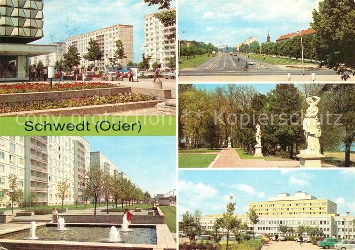 Schwedt Oder Platz der Befreiung Leninallee Park Kulturhaus Kreiskrankenhaus