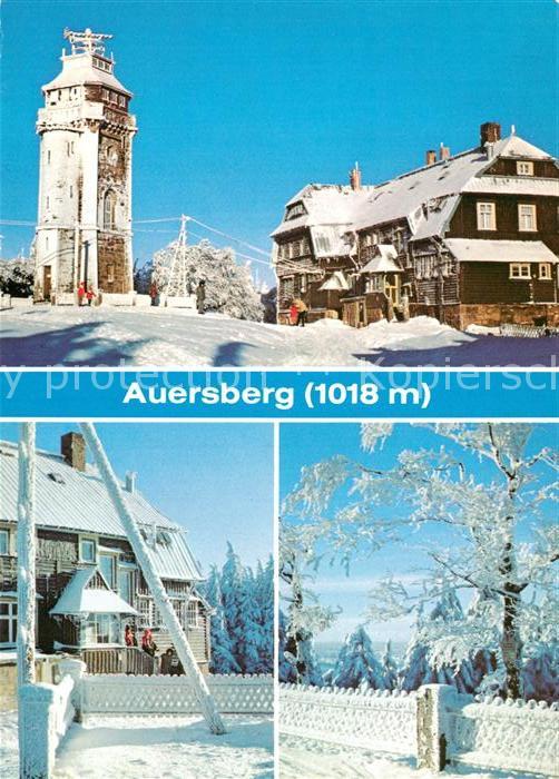 Auersberg Wildenthal Aussichtsturm Berghotel Winterlandschaft