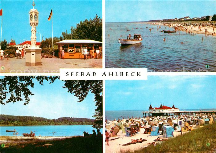 Ahlbeck Ostseebad Stranduhr Kiosk Wolgastsee Strand Seebruecke