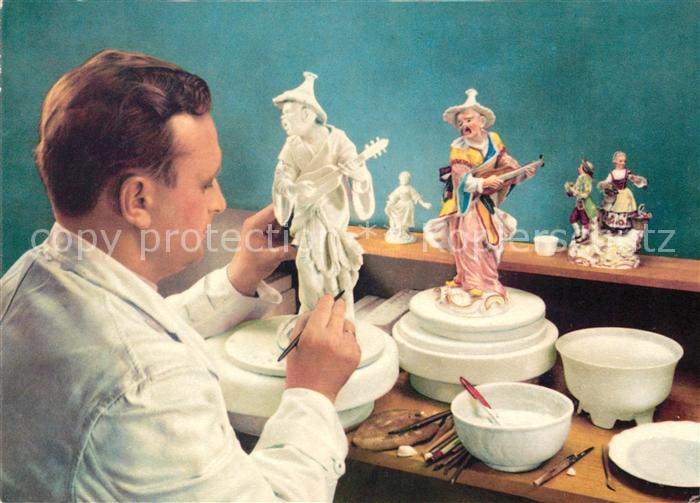 Meissen Elbe Sachsen Porzellan Manufaktur Bossierer am Malabar Nr 1523