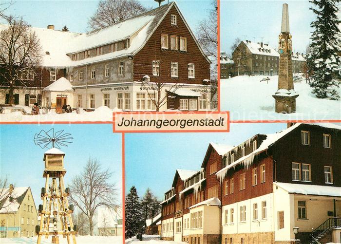 Johanngeorgenstadt OT Steinbach Gaststaette Postdistanzsaeule Pyramide Platz des