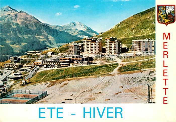 Merlette Orcieres Ete Hiver Alpendorf Tennisplatz Wintersportplatz