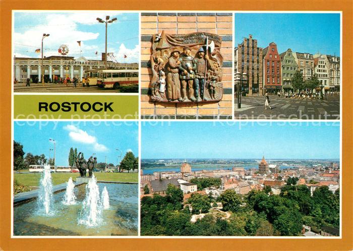 ROSTOCK  CITY Hauptbahnhof Terrakotta Cafe Rostock Wasserspiel Hotel Warnow Stad