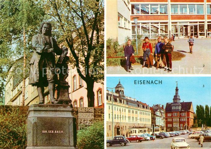 Eisenach Thueringen Bach Denkmal Statue Polytechnische Oberschule Marktplatz Sch