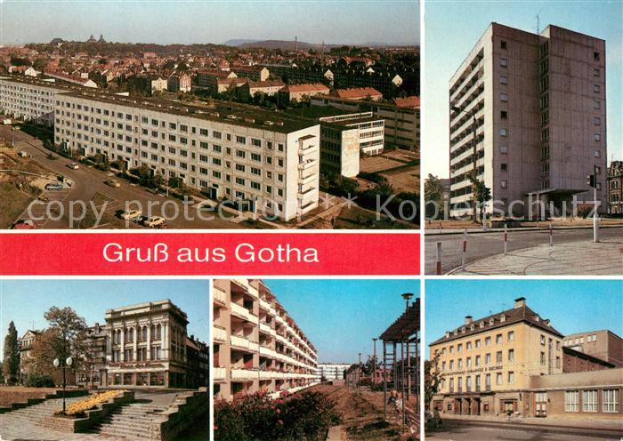 Gotha Thueringen Stadtpanorama Hochhaus Leninplatz Neubaugebiet Kreiskulturhaus