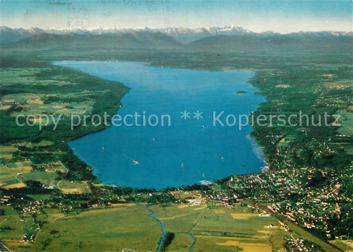 Starnbergersee Fliegeraufnahme Zugspitze