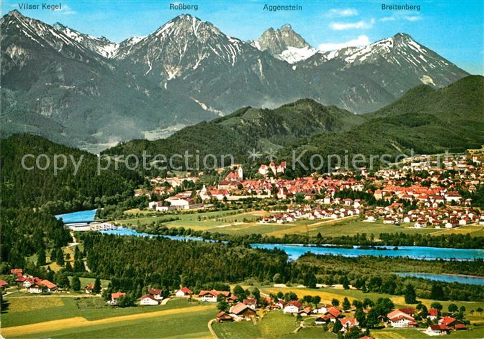 Fuessen Allgaeu Fliegeraufnahme Schwangauer Horn Breitenstein