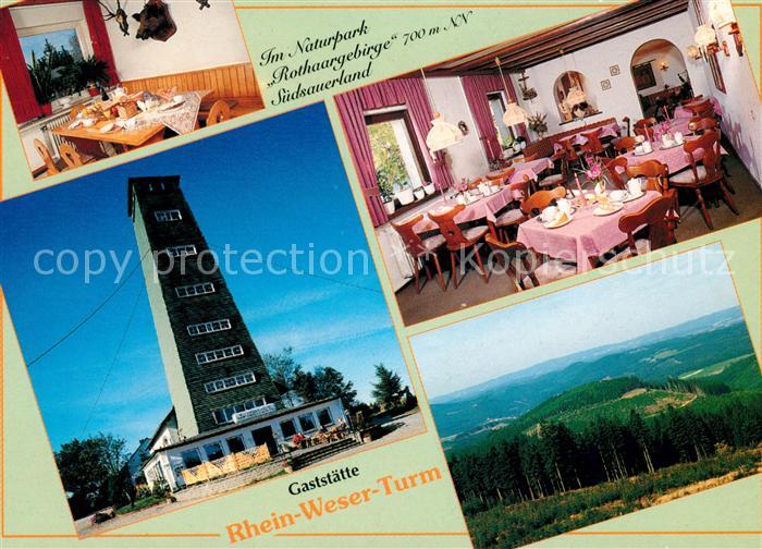 Kirchhundem Gaststaette Rhein Weser Turm