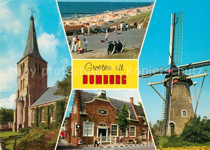 Domburg Windmuehle Kerk Strand