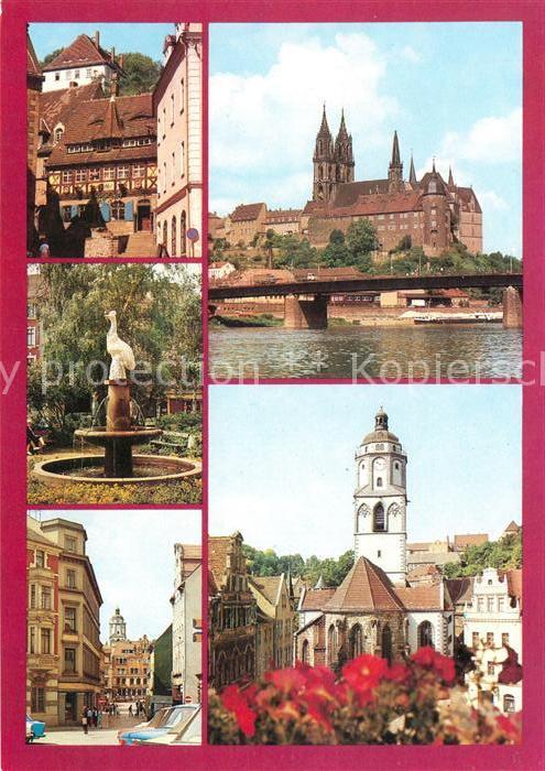 Meissen Elbe Sachsen Albrechtsburg Dom Frauenkirche Brunnen