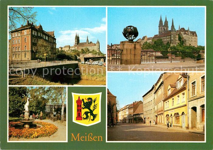 Meissen Elbe Sachsen Kaendlerbrunnen Dom Albrechtsburg