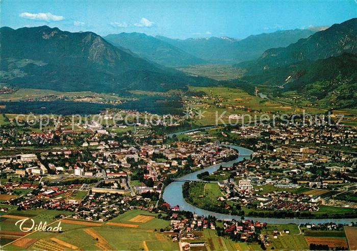 Villach Kaernten Fliegeraufnahme Panorama