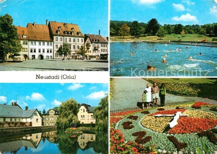 Neustadt Orla Markt Schwimmbad Gamsenteich Blumenuhr