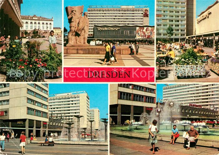 DRESDEN Elbe Verkehrsmuseum Lenindenkmal Prager Strasse Restaurant