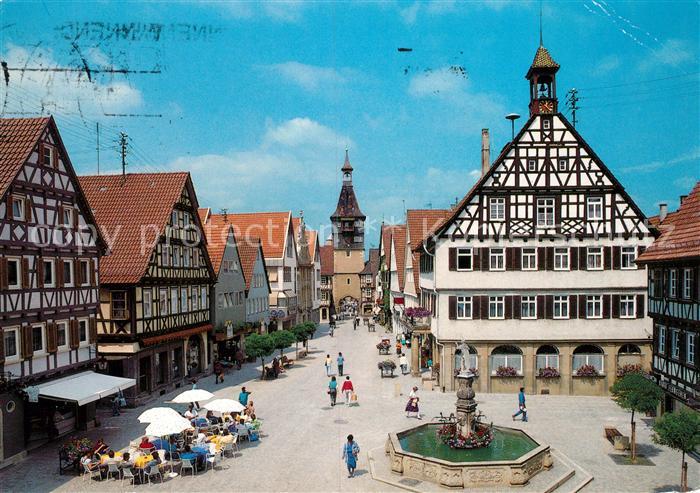 Winnenden Marktplatz mit Schwaikheimer Torturm