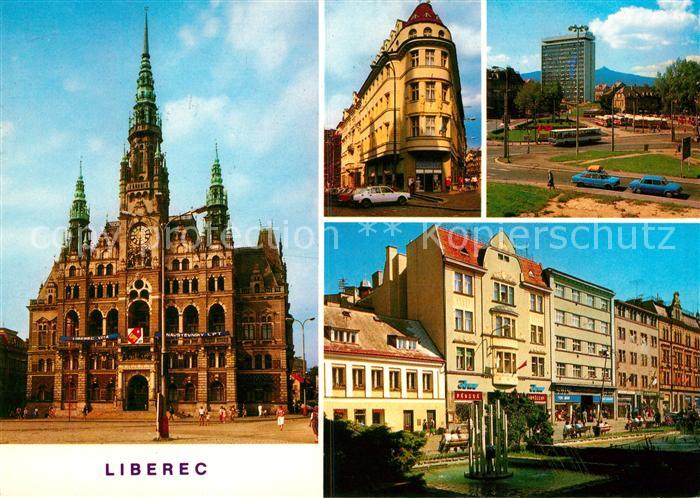 Liberec Radnice Narodni budova Nadrazi DP Ulice kvetna