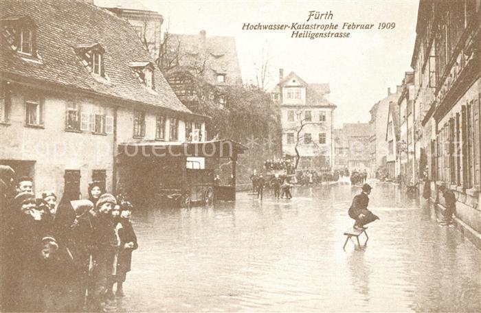 Fuerth Bayern Hochwasserkatastrophe Februar 1909 Heiligenstrasse