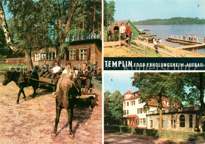 Templin Ausfahrt mit Ponys Badestrand Luebbersee FDGB Erholungsheim Aufbau