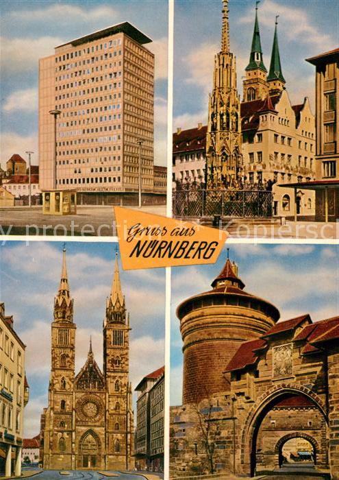 Nuernberg Hochhaus Kirche Schlosstor