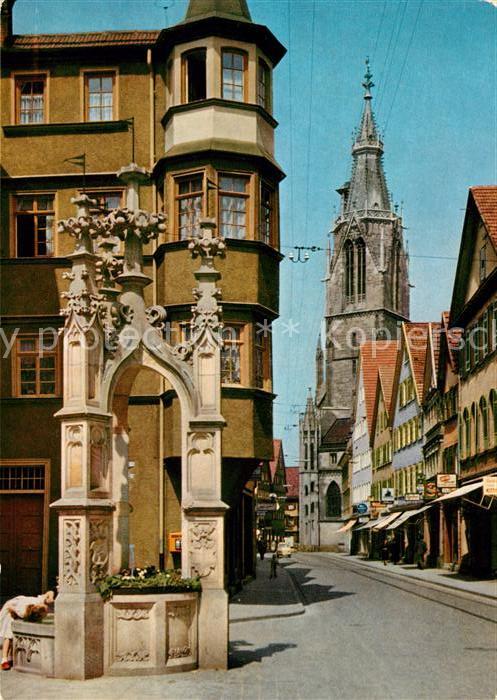 Reutlingen BW Wilhelmstrasse mit Lindenbrunnen